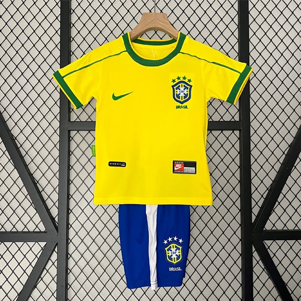 Camiseta Brasil Replica Primera Ropa Retro Niño 1998